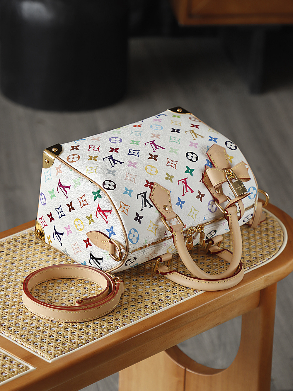 Louis Vuitton The Speedy 25 Tricolor inherits the elegant soul of the classic Speedy series.