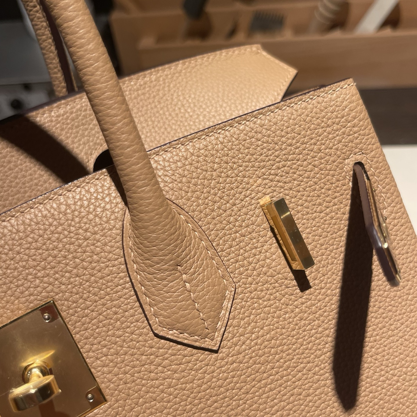 Birkin Platinum 30cm Togo Leather [Milk Tea Color] Gold Hardware
