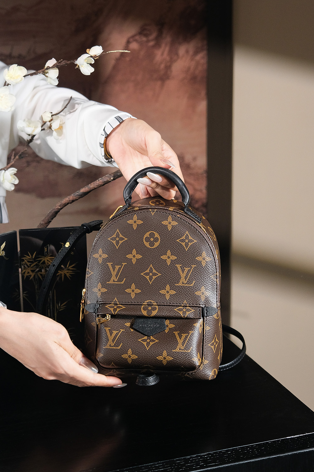 Louis Vuitton PALM SPRINGS Mini Backpack Series — "Chip" Diamond Pattern Code #M44873