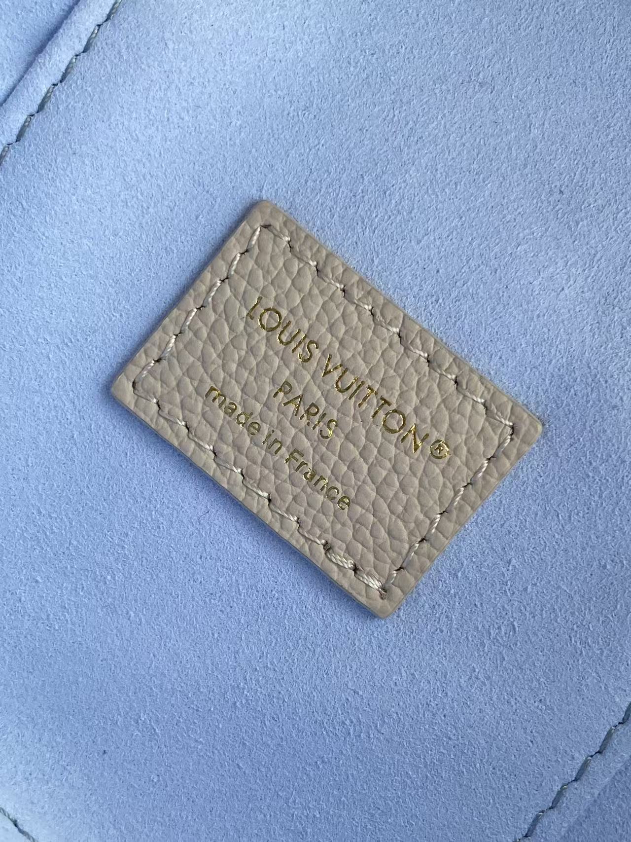 Louis Vuitton M27744 Blue Silk-Screen Print, Full Leather Bag — Vanity Chain Pouch