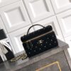 OHANEL 25k Black Velvet Diamond-Studded Crescent Bag