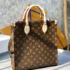 Louis Vuitton The M45848 classic Sac Plat medium handbag incorporates contemporary trends with its Monogram canvas and leather trim.