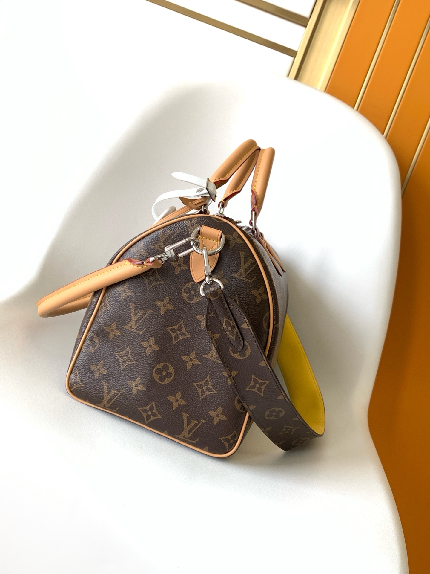 Louis Vuitton The Speedy Soft 30 Boho handbag is made from classic Monogram coated canvas.