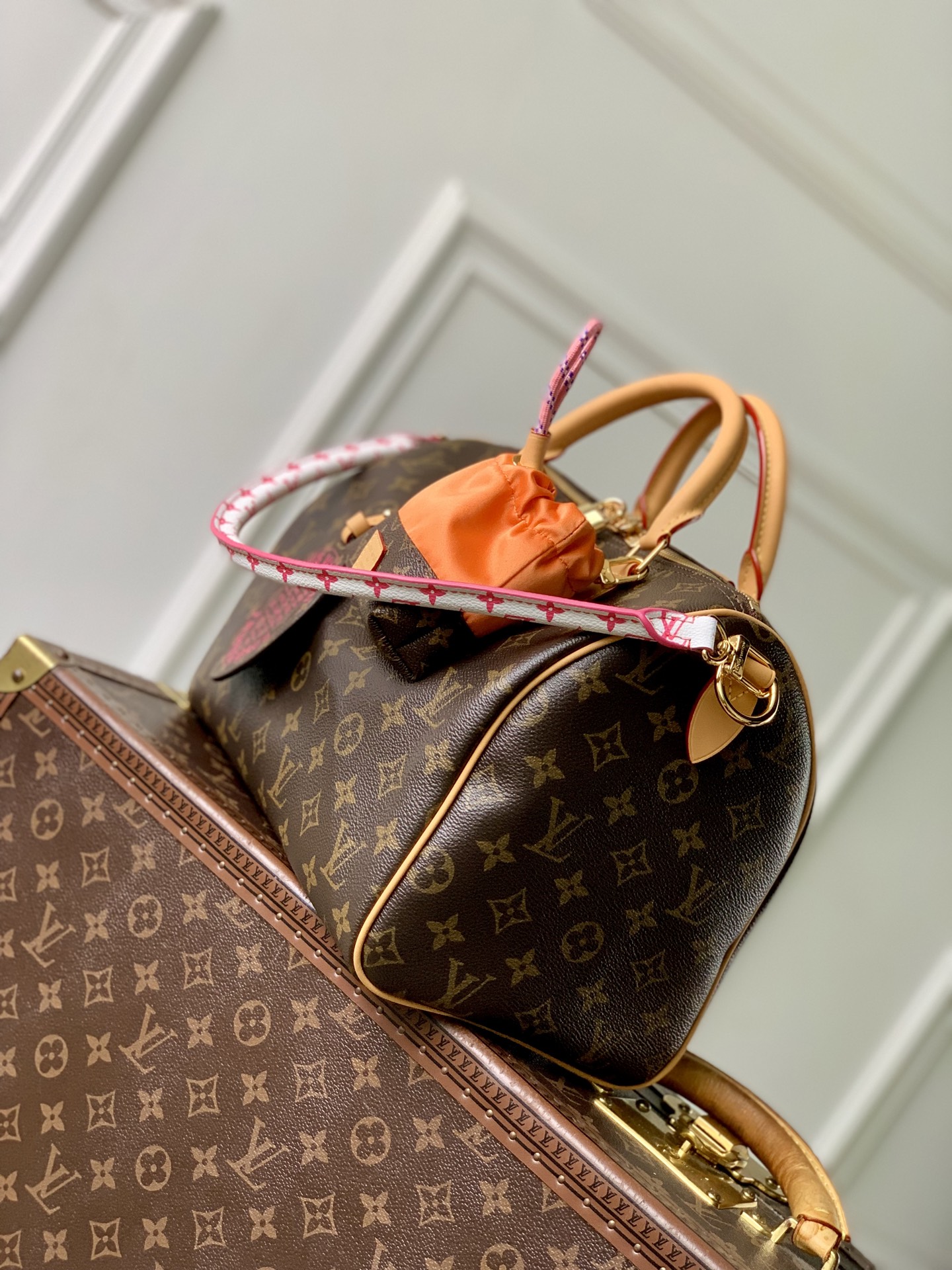 Louis Vuitton The M27512 Paris À Vélo collection reimagines the Speedy Soft 30 handbag with a sporty twist.