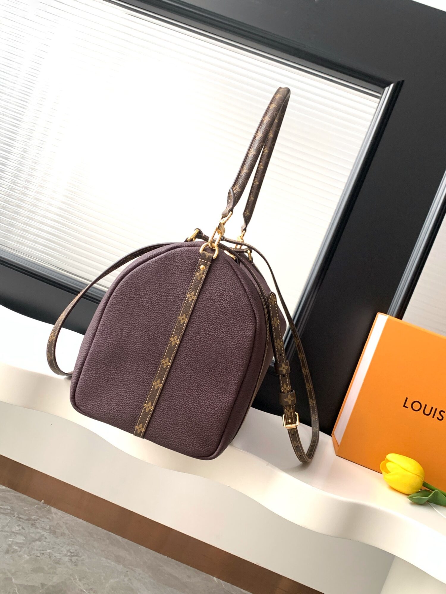 Louis Vuitton M26397 Ebony Color. This Express medium-sized handbag is crafted from supple cowhide leather and effortlessly complements various urban styles.