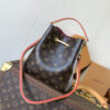 Louis Vuitton M46581 Monogram Canvas Mini Bucket Bag Series NÉONOÉ BB Handbag, featuring a Monogram canvas BB adorned with natural leather.