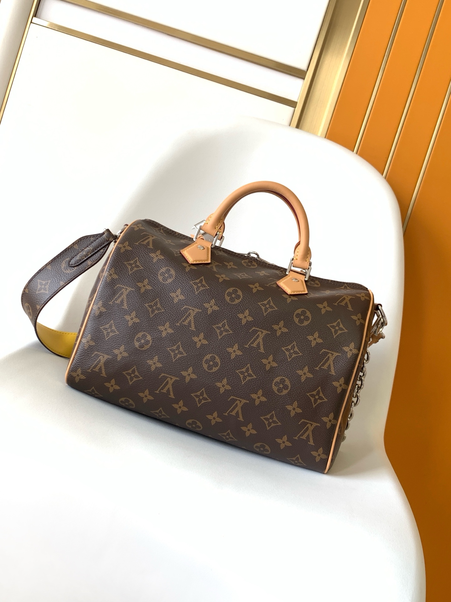 Louis Vuitton The Speedy Soft 30 Boho handbag is made from classic Monogram coated canvas.