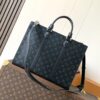 Louis Vuitton The M11742 black floral briefcase with zipper and 163C microcode chip is a Sac Plat 24H handbag with the elegant style of Monogram Eclipse coated canvas.