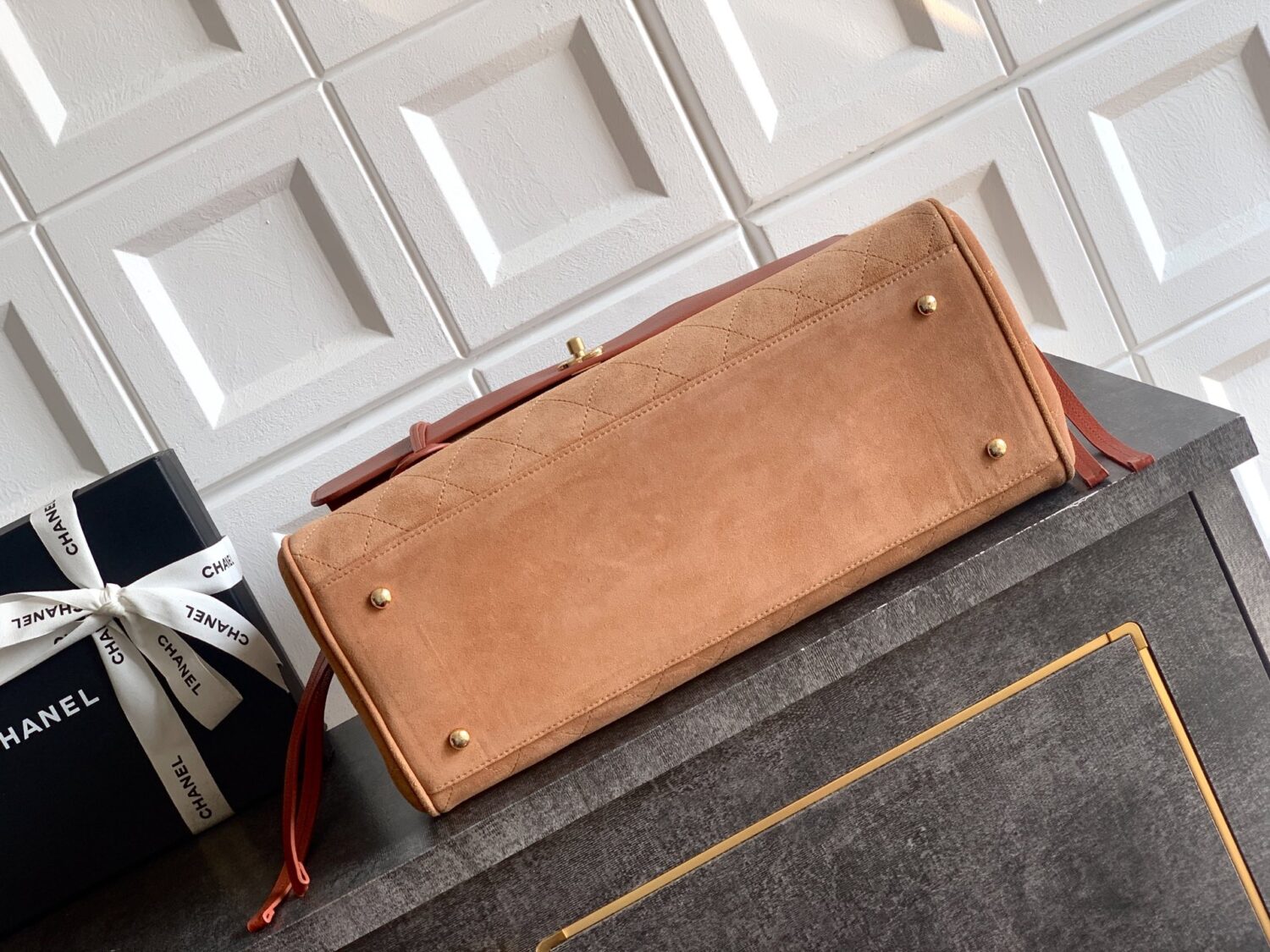 OHANEL 🚩🚩🚩 2026 Spring/Summer Suede Boston Bag ✈ Shopping Bag 26ss