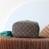 Louis Vuitton M12667 Green This Nice BB cosmetic bag is made from Monogram Macassar canvas.