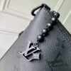 Louis Vuitton M27856 This Vagabond Hobo handbag is made of Monogram Midnight coated canvas with tonal calfskin leather trim.