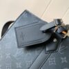 Louis Vuitton The M11742 black floral briefcase with zipper and 163C microcode chip is a Sac Plat 24H handbag with the elegant style of Monogram Eclipse coated canvas.