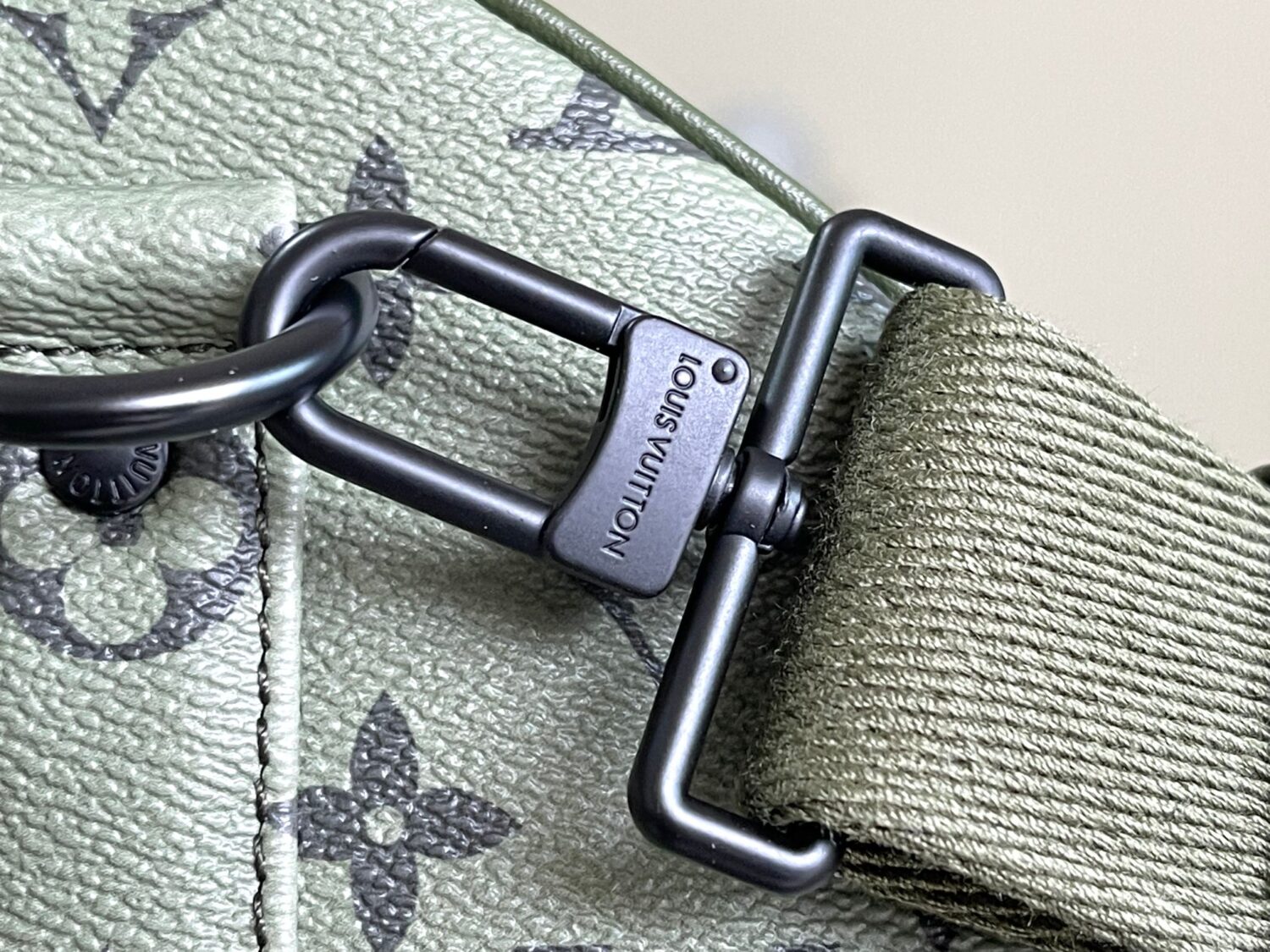 Louis Vuitton Keepall size 45 travel bag, style numbers 23962 and 23963, dyed in a pastel hue reminiscent of the rising sun.