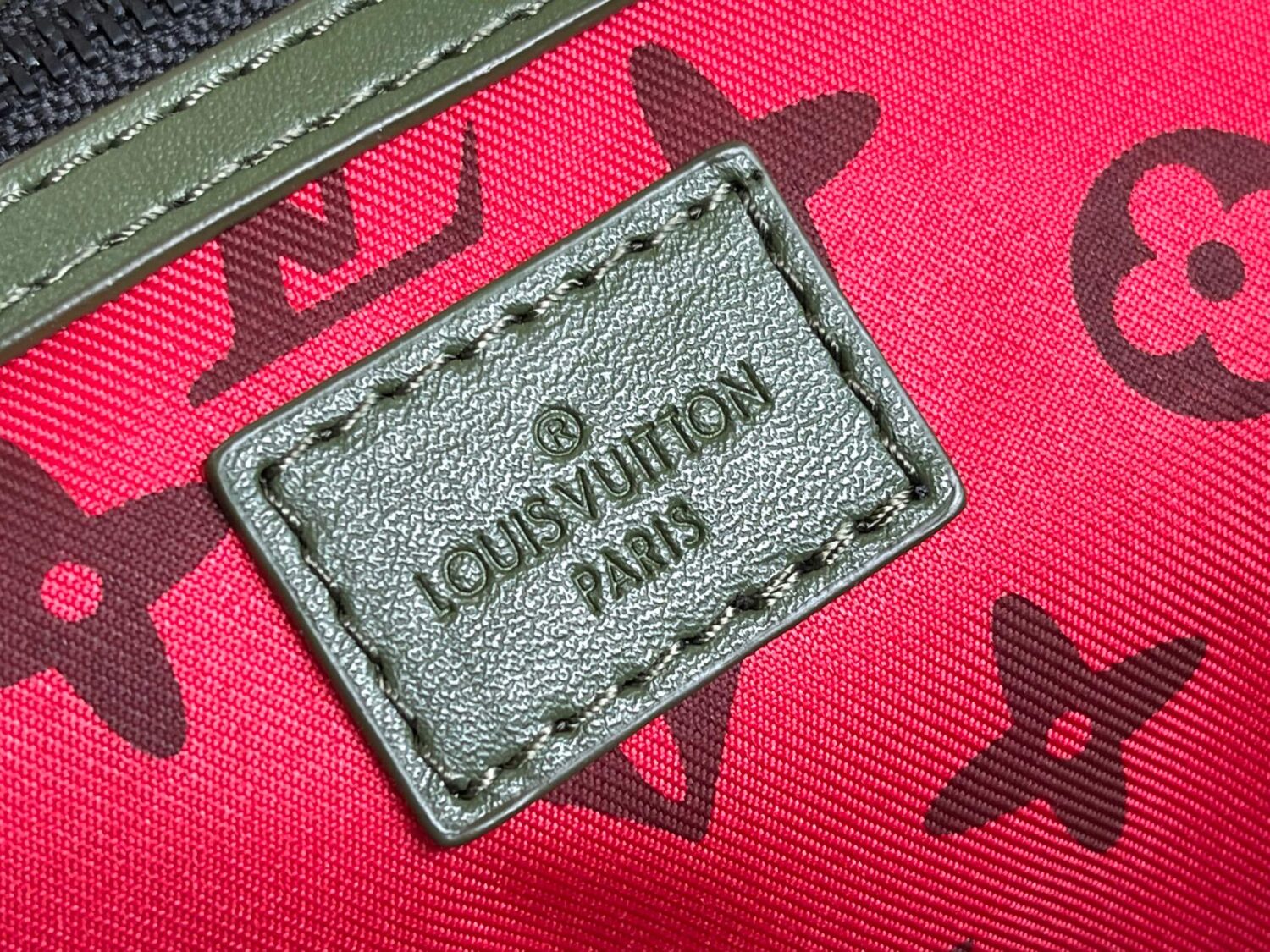 Louis Vuitton Keepall size 45 travel bag, style numbers 23962 and 23963, dyed in a pastel hue reminiscent of the rising sun.