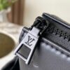 Louis Vuitton M11370 Black embossed leather bag with black chain.