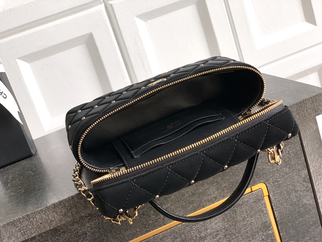 OHANEL 25k Black Velvet Diamond-Studded Crescent Bag