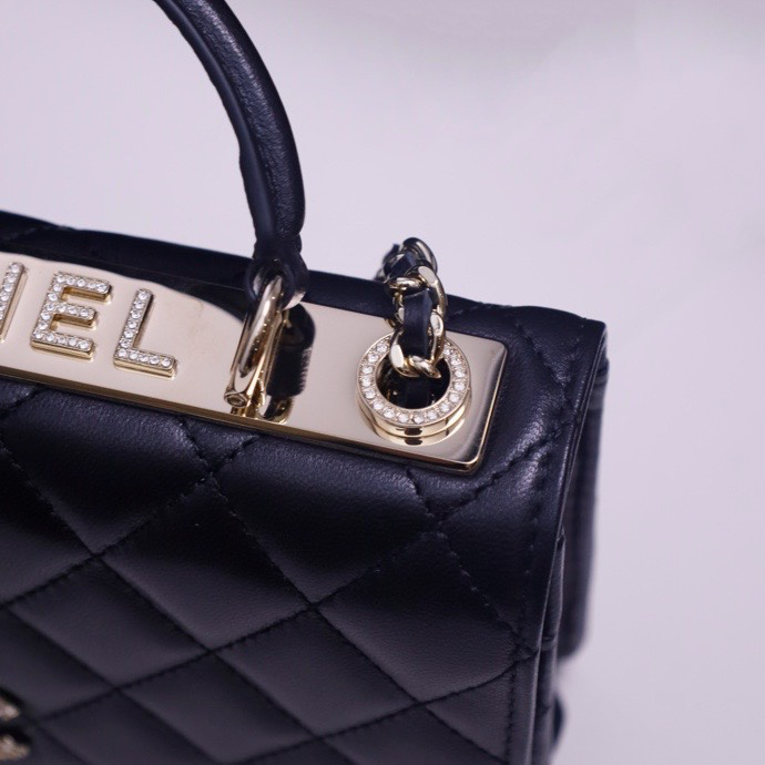 Chanel 25s handle with diamond embellishment