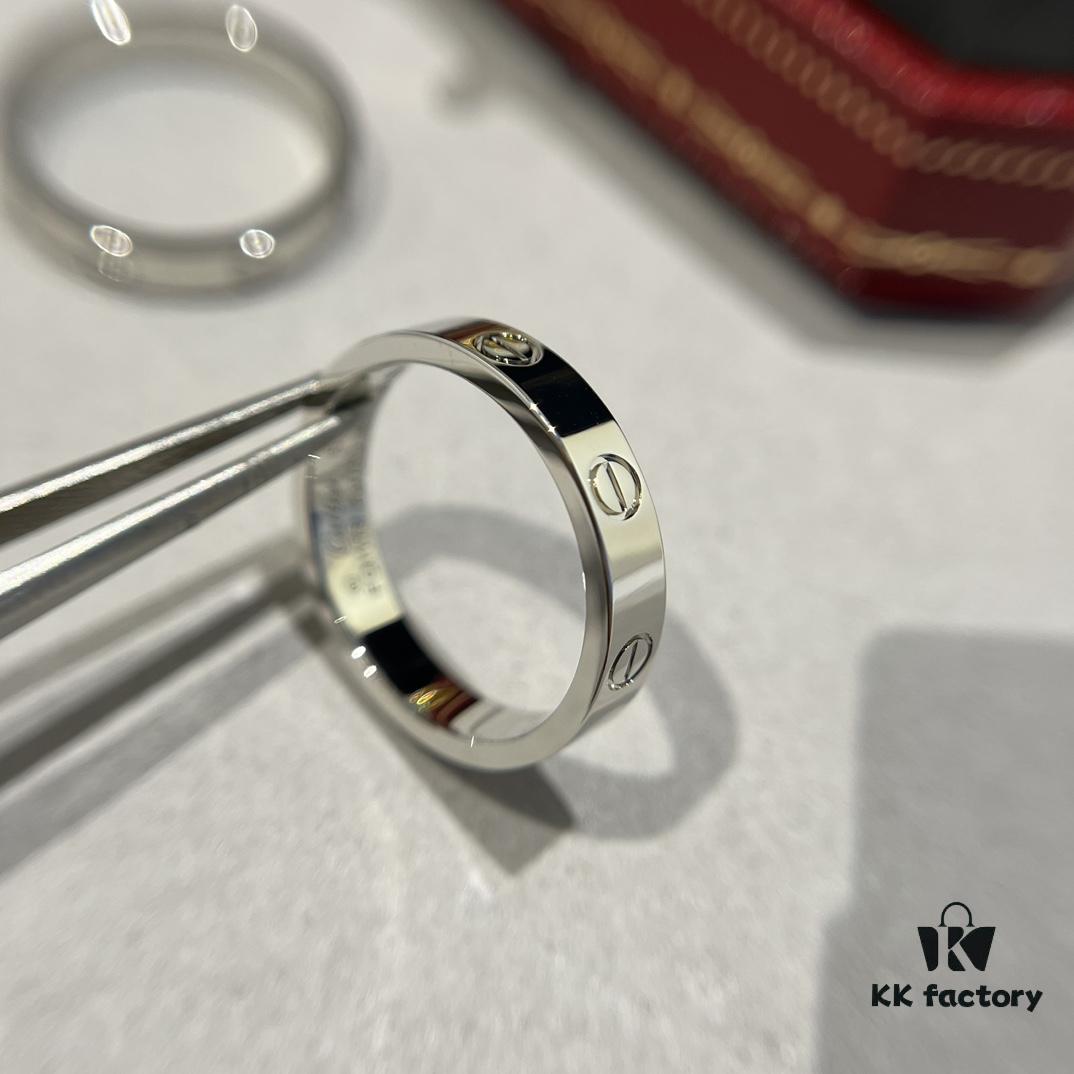 Cartier Love Collection Narrow Plain Ring in White Gold
