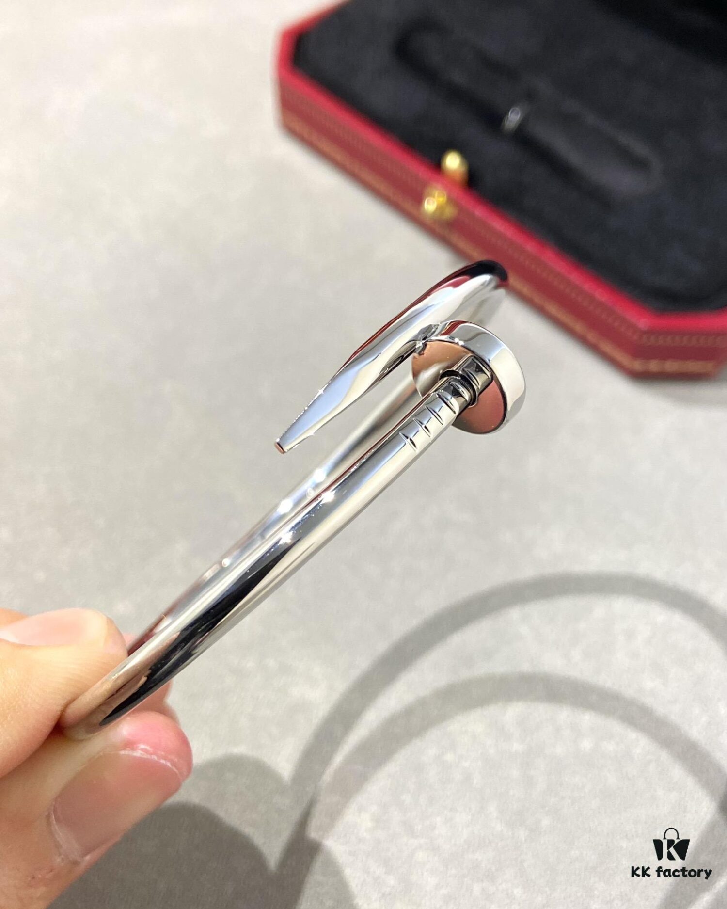 Cartier Juste un Clou Nail Bracelet, Non-Diamond CNC Version, White Gold Color