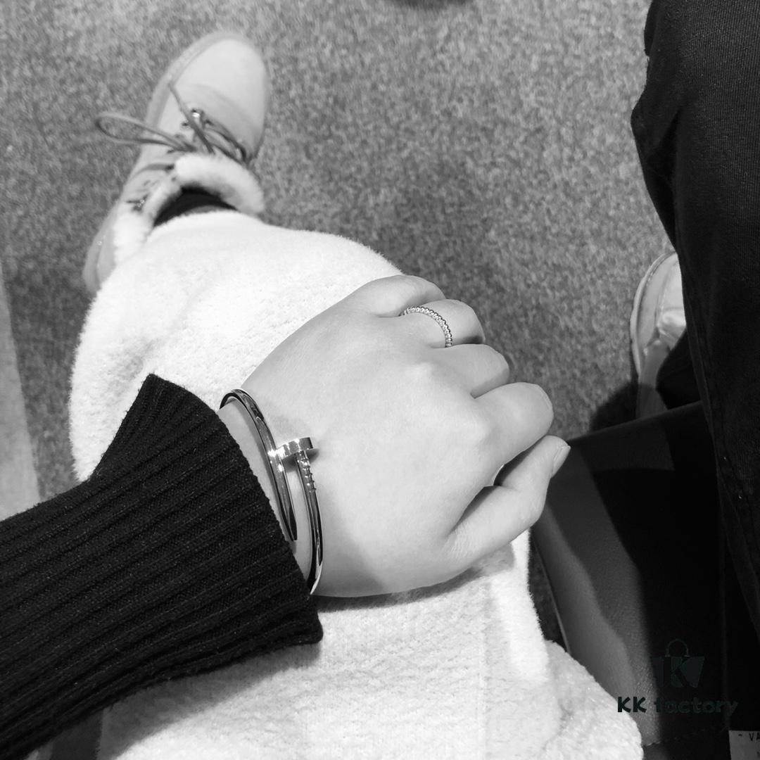 Cartier Juste un Clou Nail Bracelet, Non-Diamond CNC Version, White Gold Color