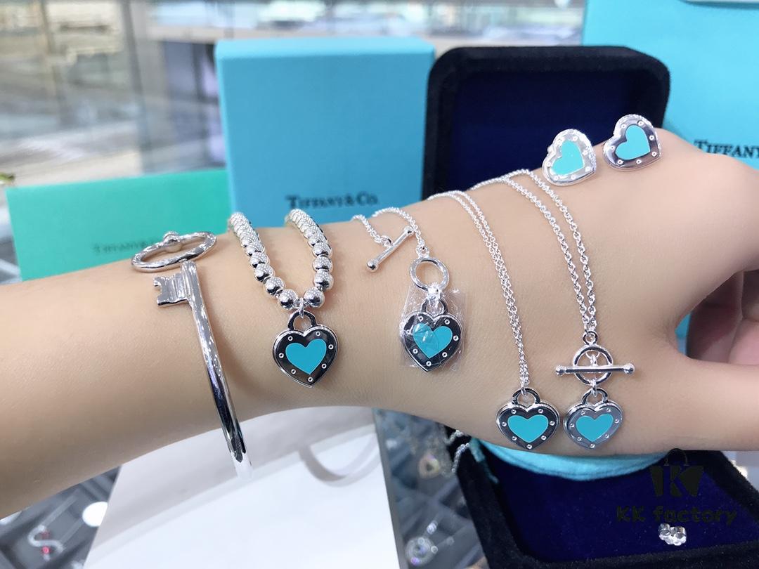 Tiffany Silver OK Necklace + OK Bracelet Stunning! Counter Style Latest Silver Jewelry Set