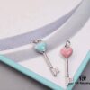 Tiffany Blue Heart Key Enamel Necklace